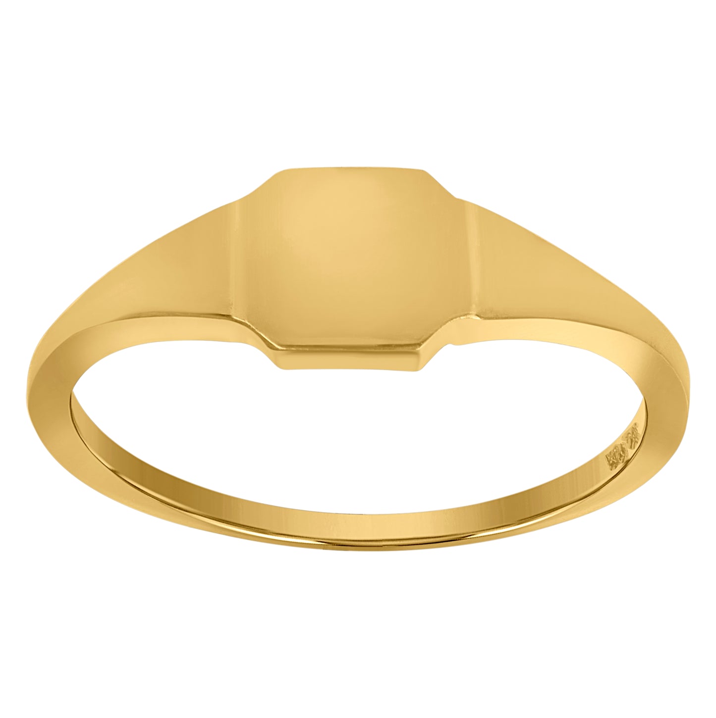 10K Yellow Gold Womens Engraveable Signet Rings