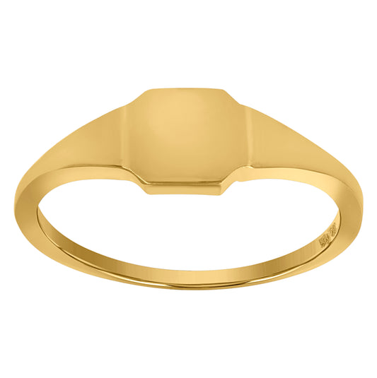 10K Yellow Gold Womens Engraveable Signet Rings