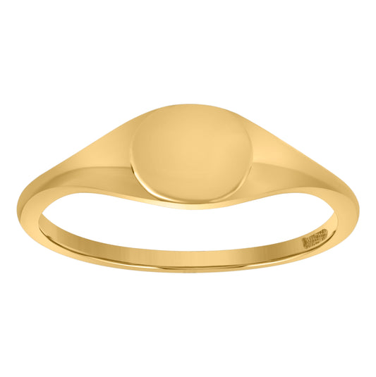 10K Yellow Gold Womens Engraveable Signet Rings