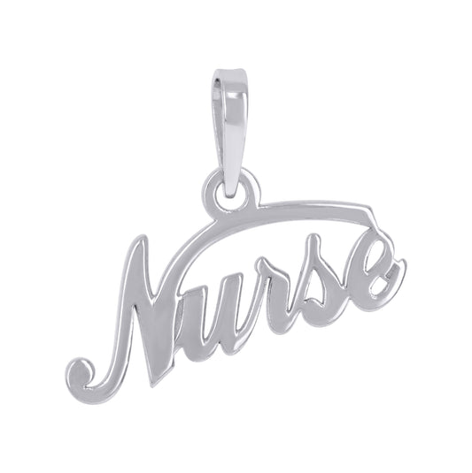 Sterling Silver Womens Nurse Symbols Occupation Charm Pendant