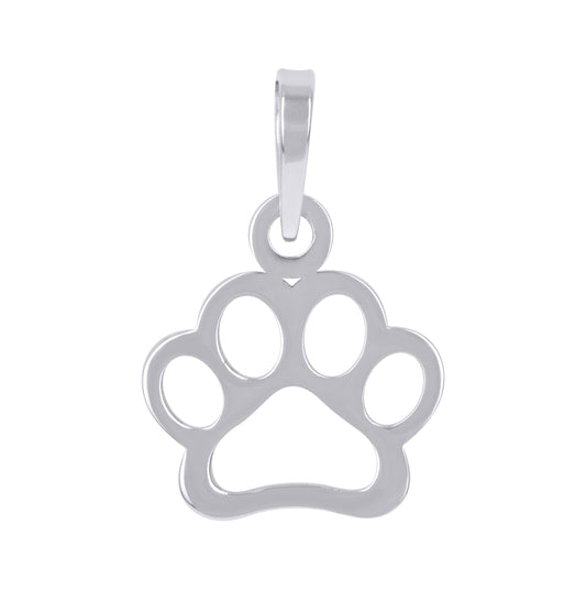 Sterling Silver Unisex Paw Print Pet Fashion Charm Pendant
