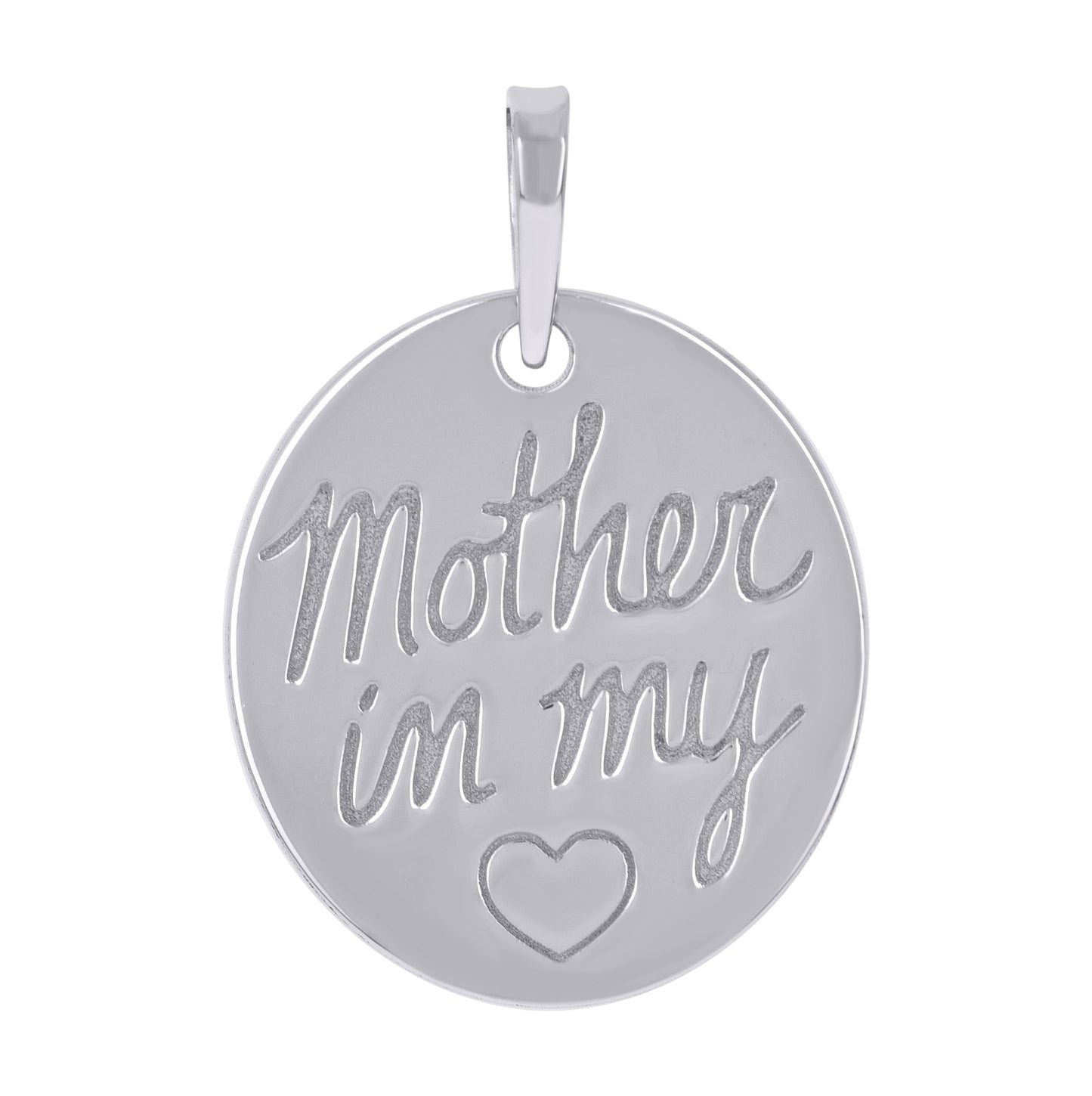 Sterling Silver Unisex Mother In My Heart Charm Pendant