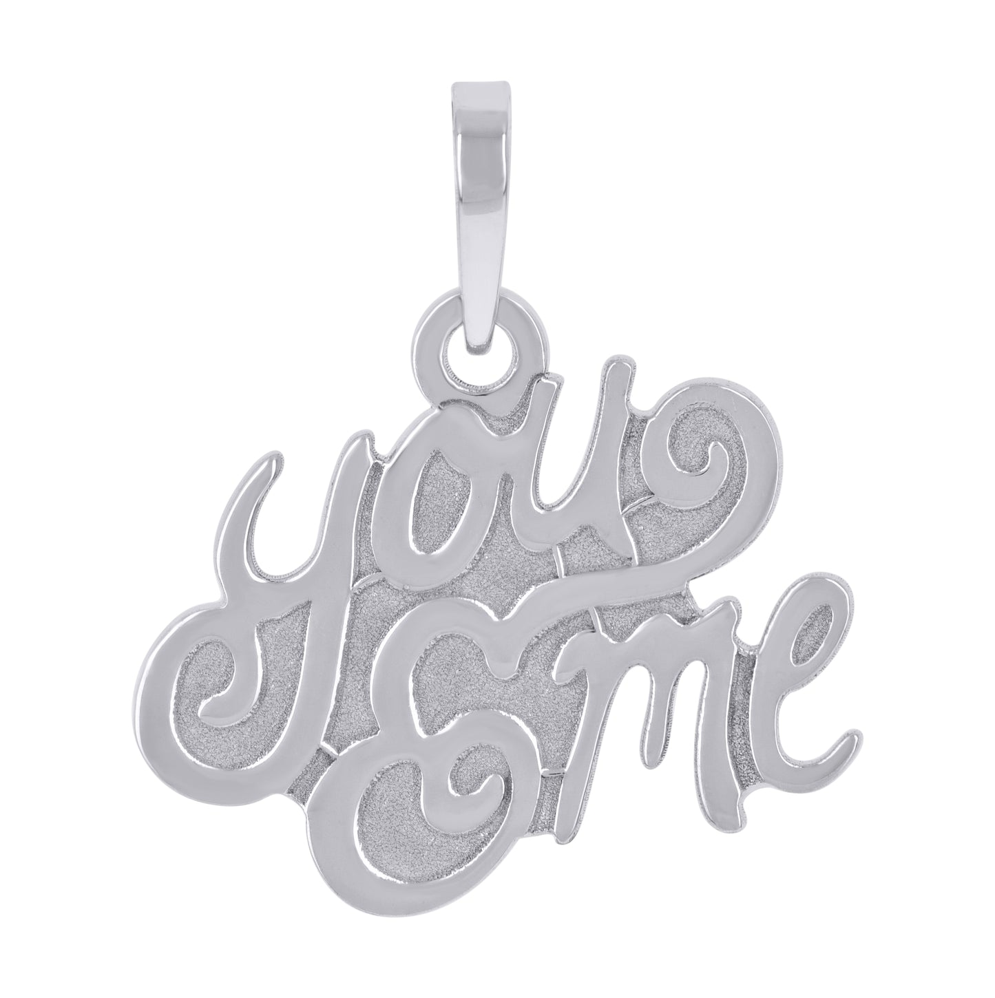Sterling Silver Unisex You & Me Talking Charm Pendant