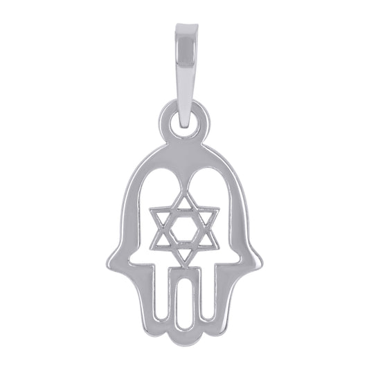 Sterling Silver Unisex Humsa Symbol Religious Charm Pendant