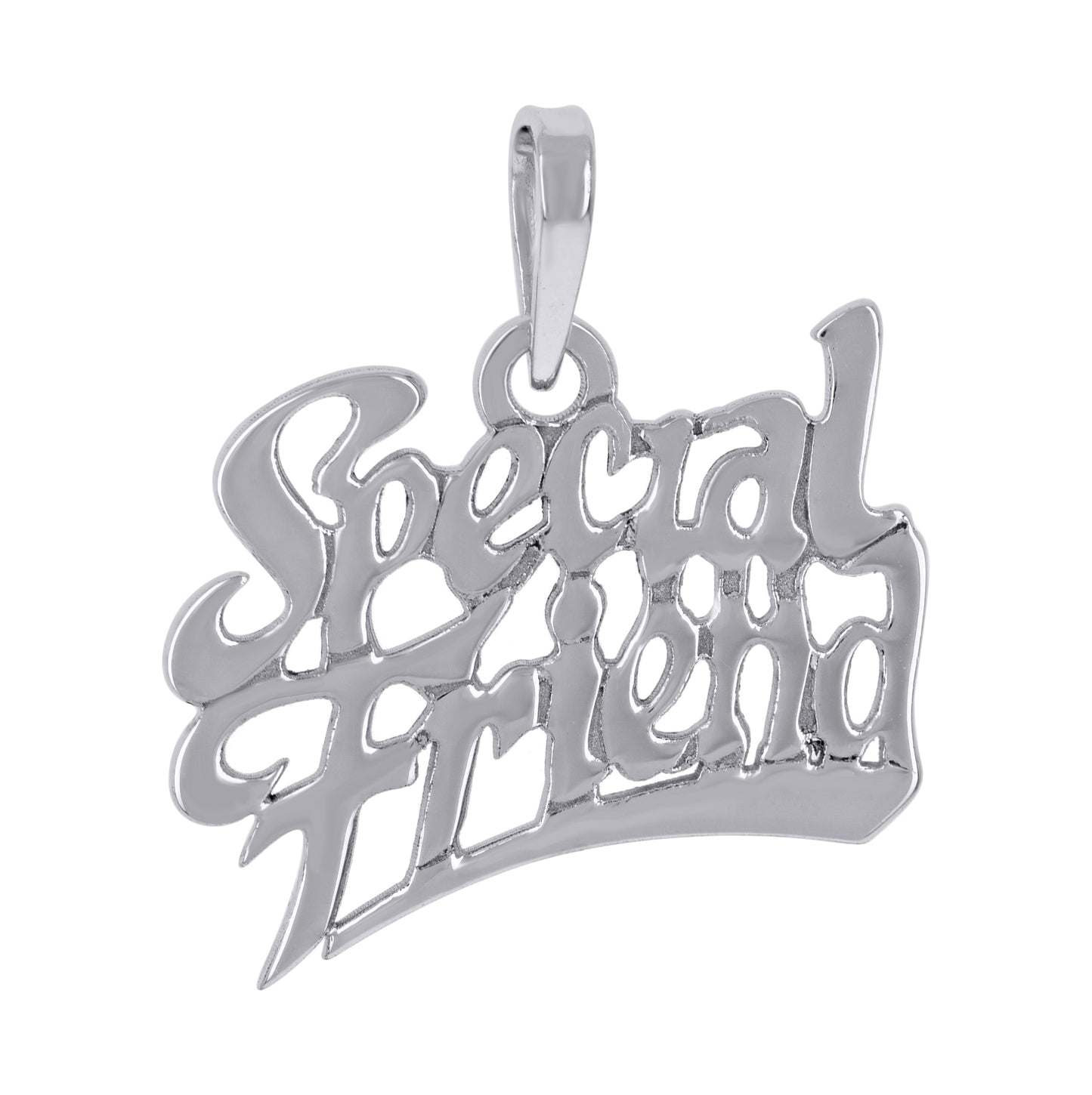 Sterling Silver Unisex Special Friend Talking Charm Pendant
