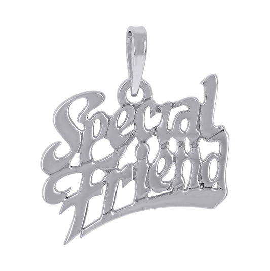Sterling Silver Unisex Special Friend Talking Charm Pendant
