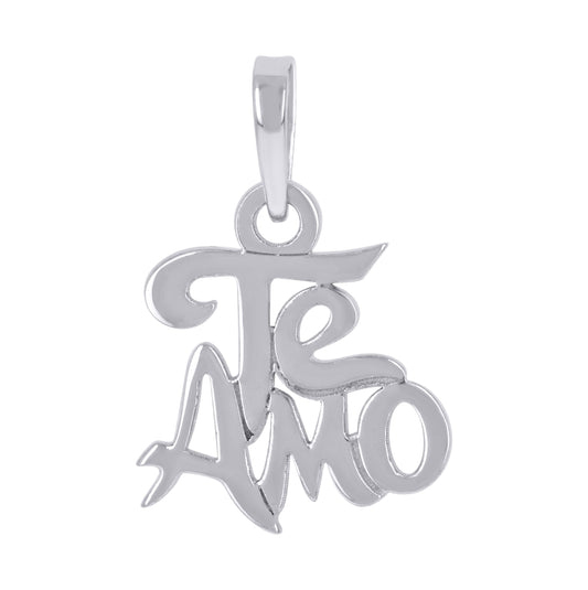 Sterling Silver Unisex Te Amo I Love You Talking Charm Pendant