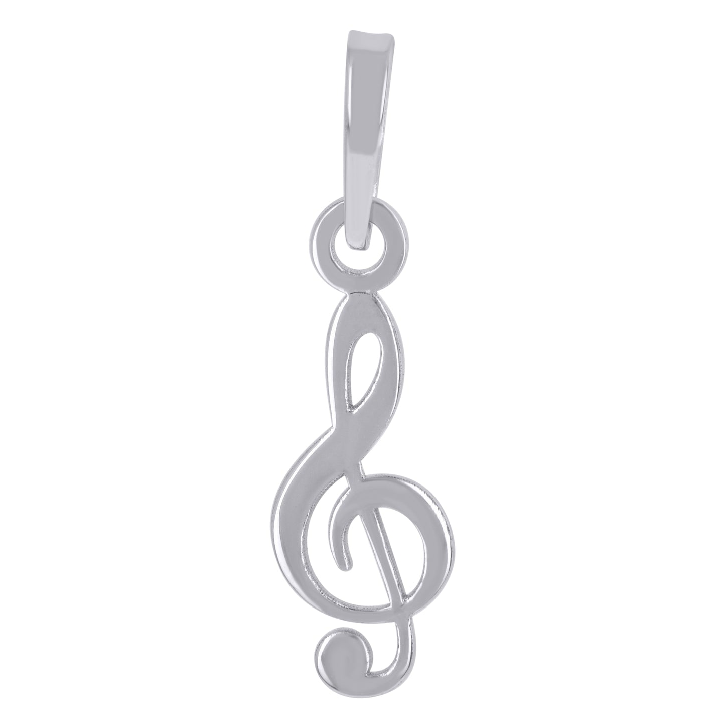 Sterling Silver Unisex Treble Clef Music Note Fashion Charm Pendant
