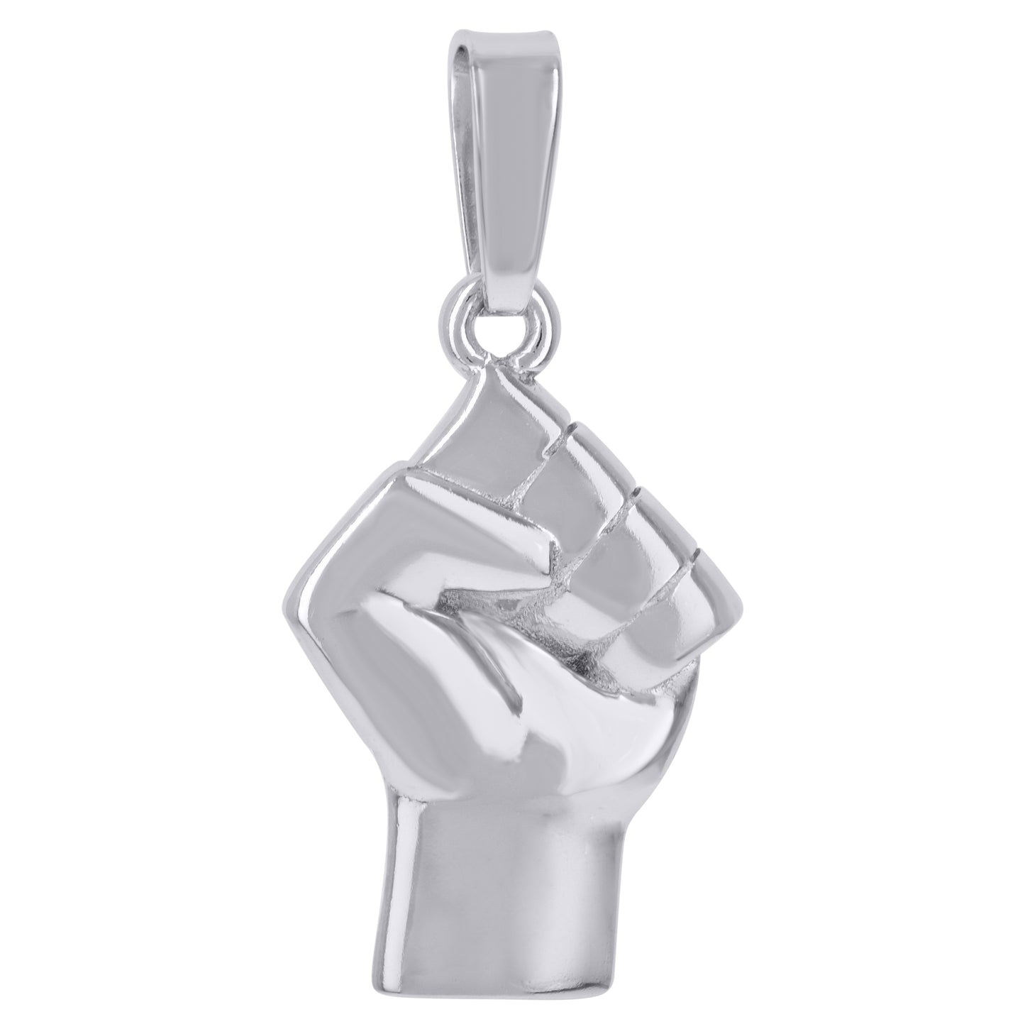 Sterling Silver Mens Black Lives Matter Symbol Charm Pendant