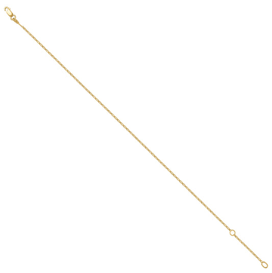 14K Yellow Gold Womens Chain Anklet