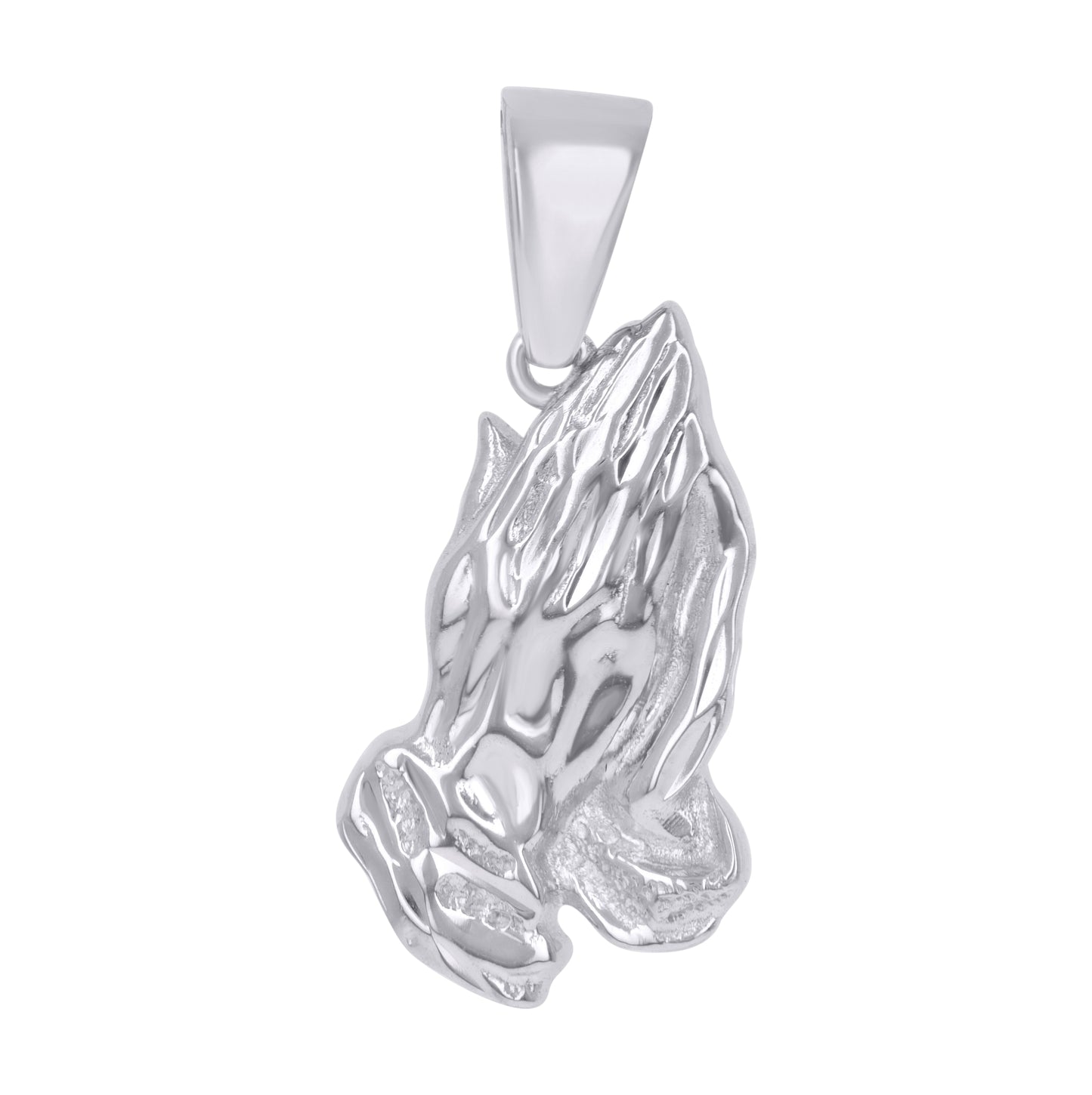 Sterling Silver Unisex Praying Hands Symbol Religious Charm Pendant