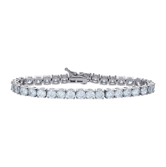 Sterling Silver Womens Cubic-Zirconia Tennis Bracelet 7 Inches