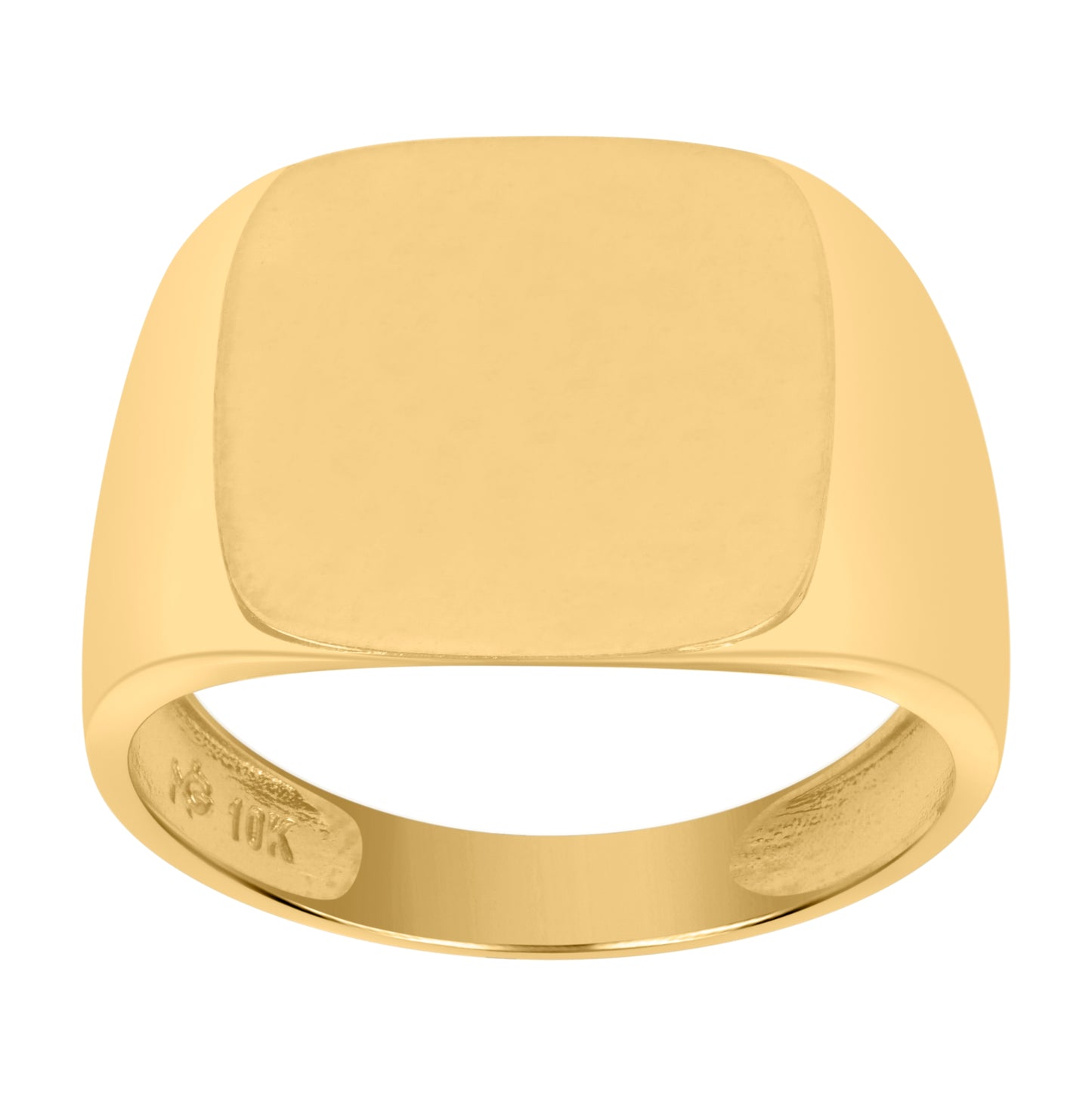 10K Yellow Gold Mens Square Head Signet Ring