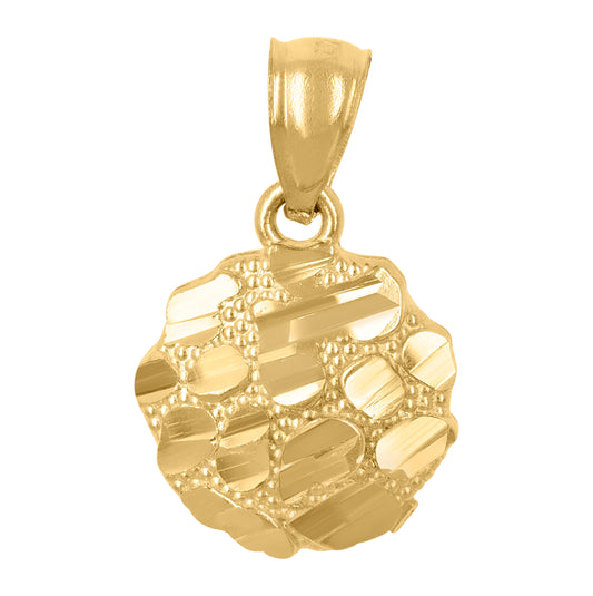 10K Yellow Gold Womens Nugget Fashion Charm Pendant