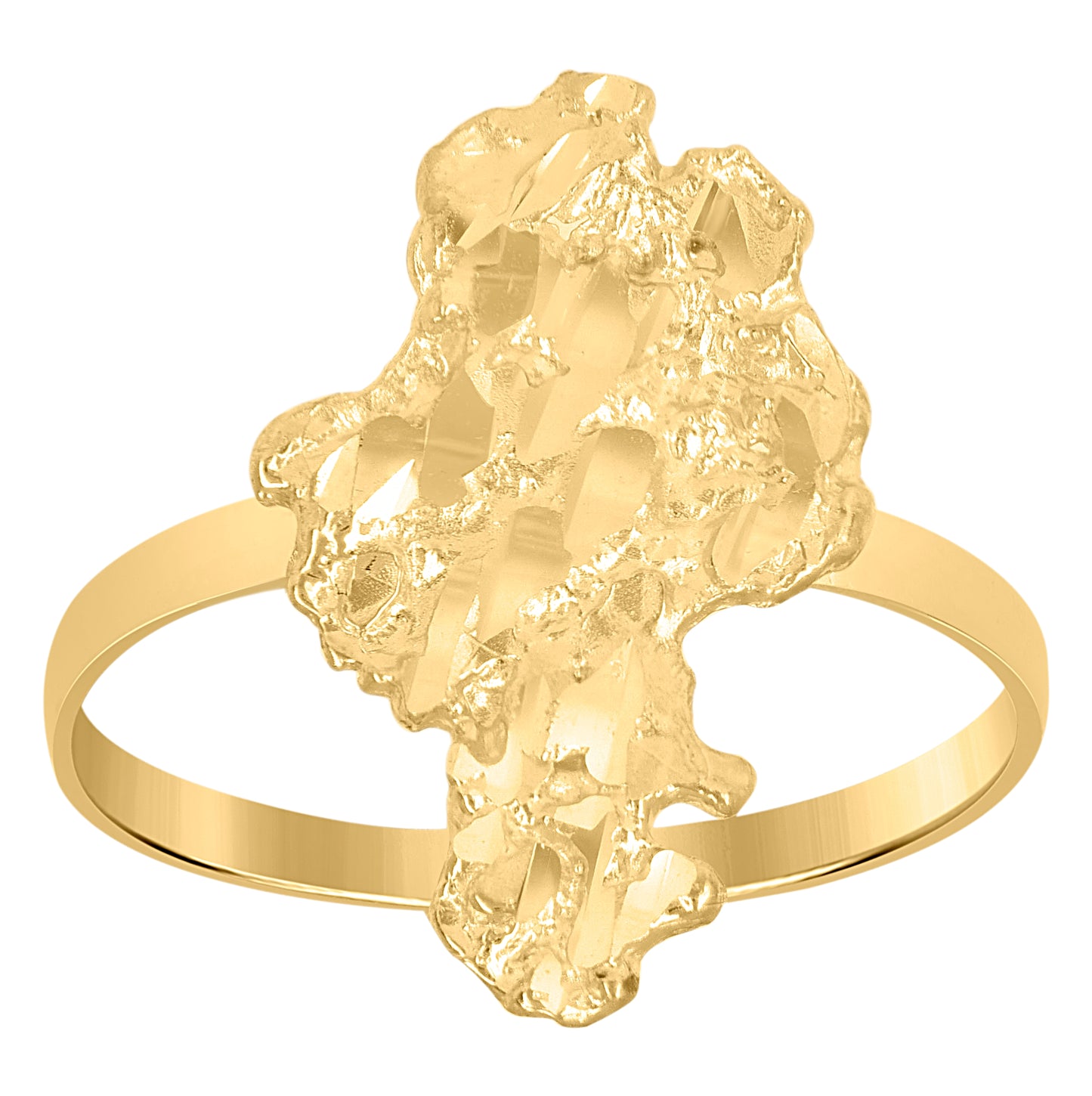 10K Yellow Gold Womens Nugget Ring