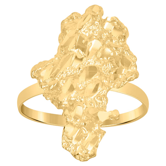 10K Yellow Gold Womens Nugget Ring