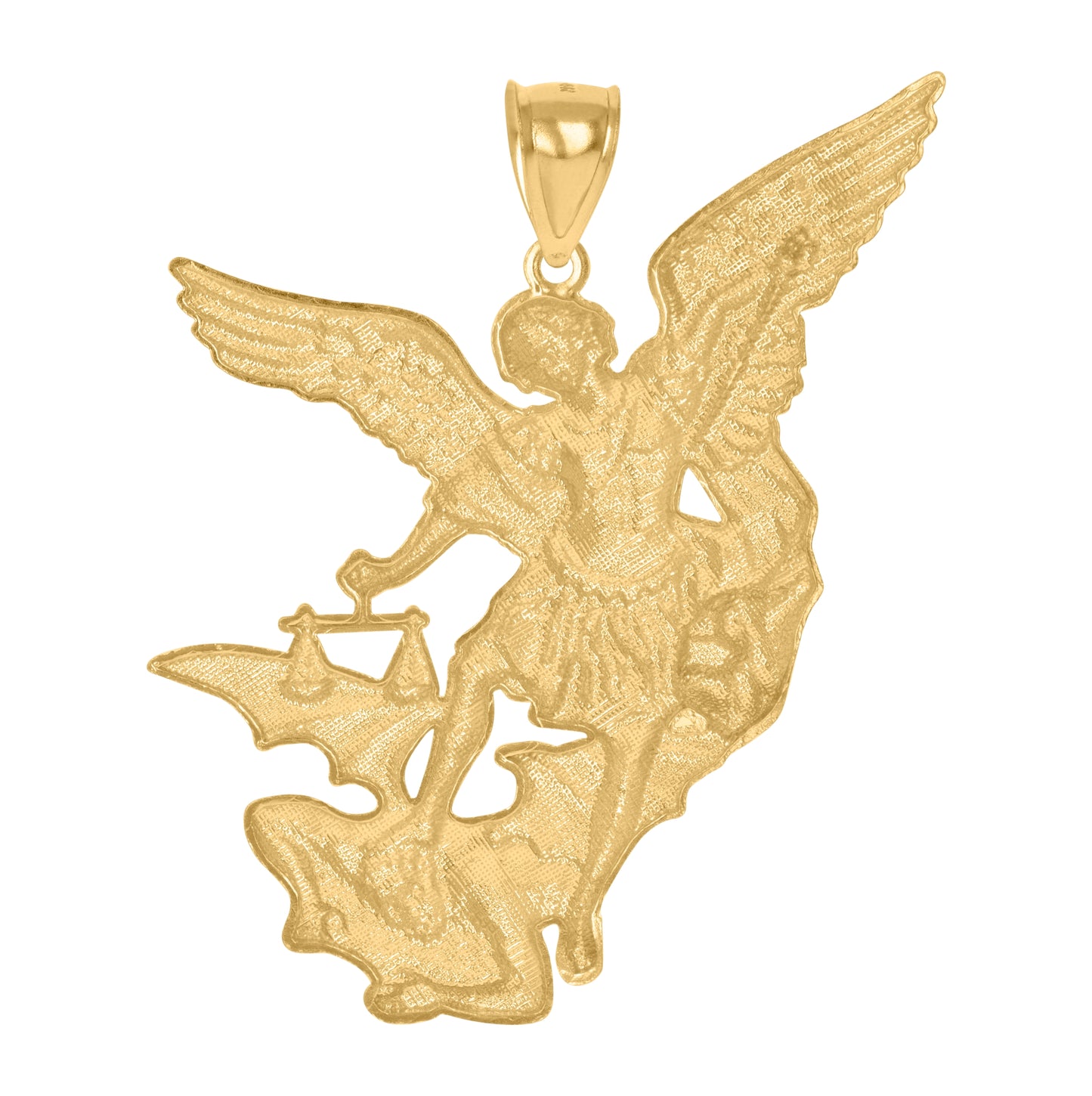 10K Two-Tone Gold Mens St. Michael Religious Charm Pendant