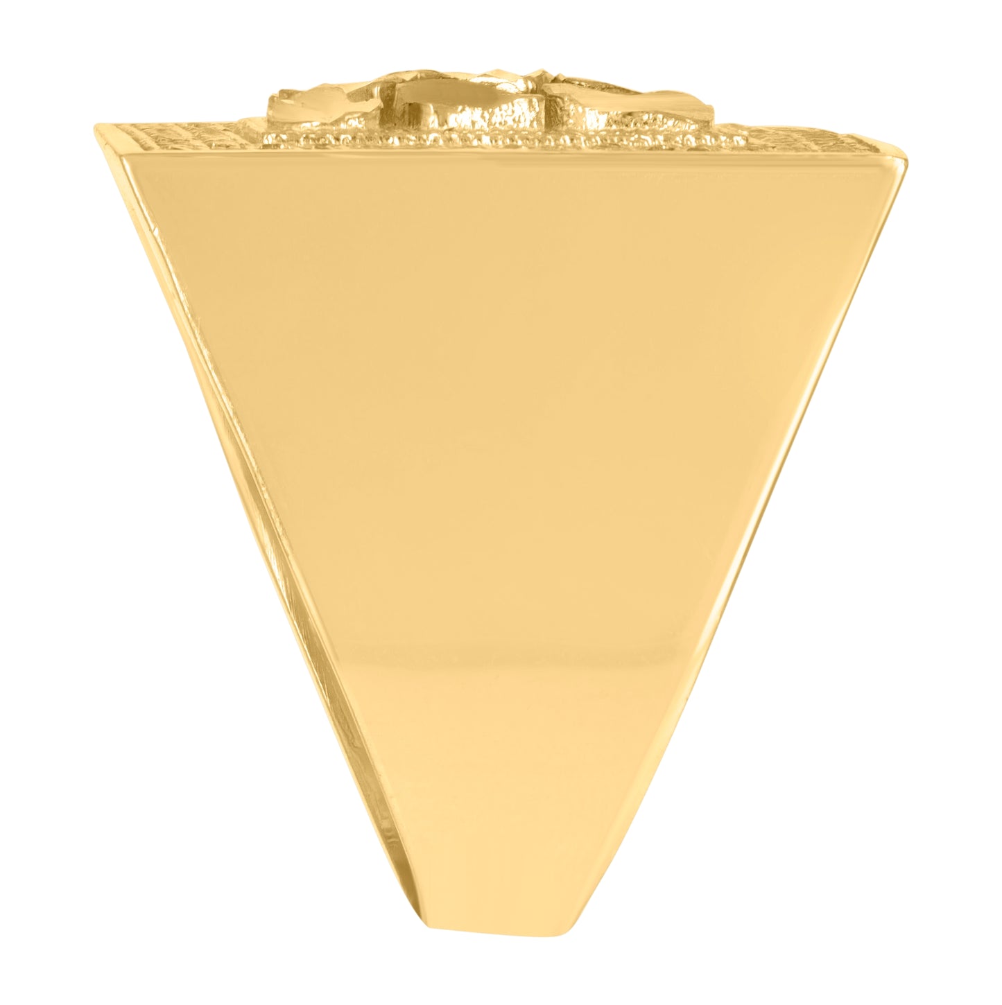 10K Yellow Gold Mens Cubic-Zirconia Square Head Nugget Fashion Ring