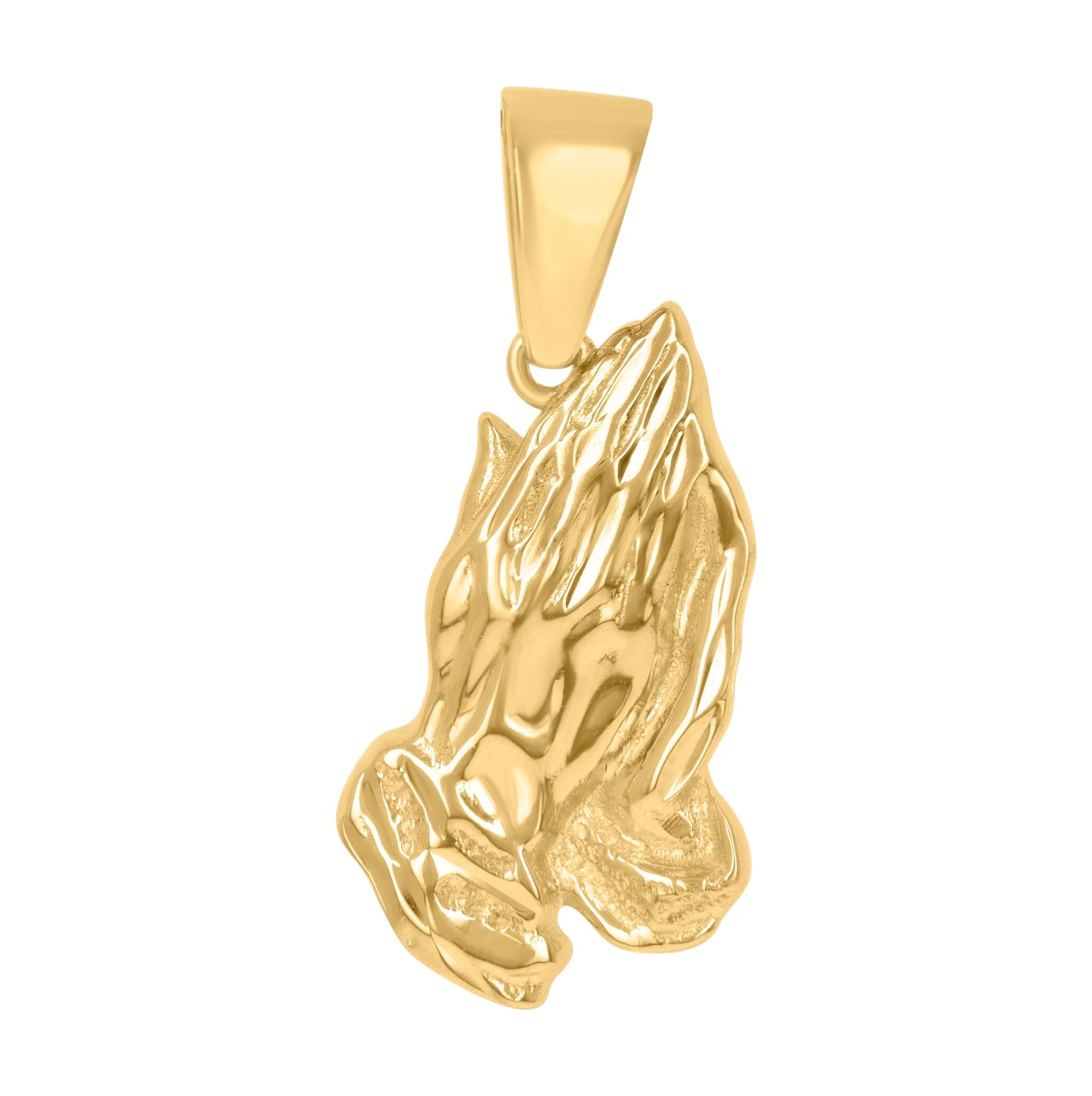 Sterling Silver Unisex Praying Hands Symbol Religious Charm Pendant