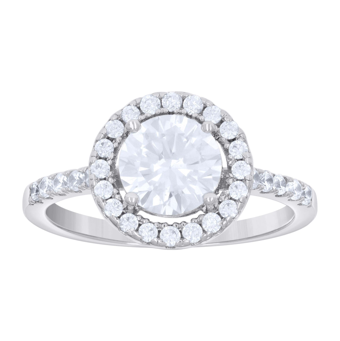 Sterling Silver Women's Cubic-Zirconia Duo Bridal Anniversary Wedding Engagement Band Ring Set