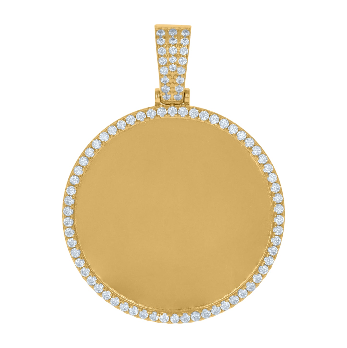 Sterling Silver Or Yellow-Tone Mens Cubic-Zirconia Picture Frame Charm Pendant