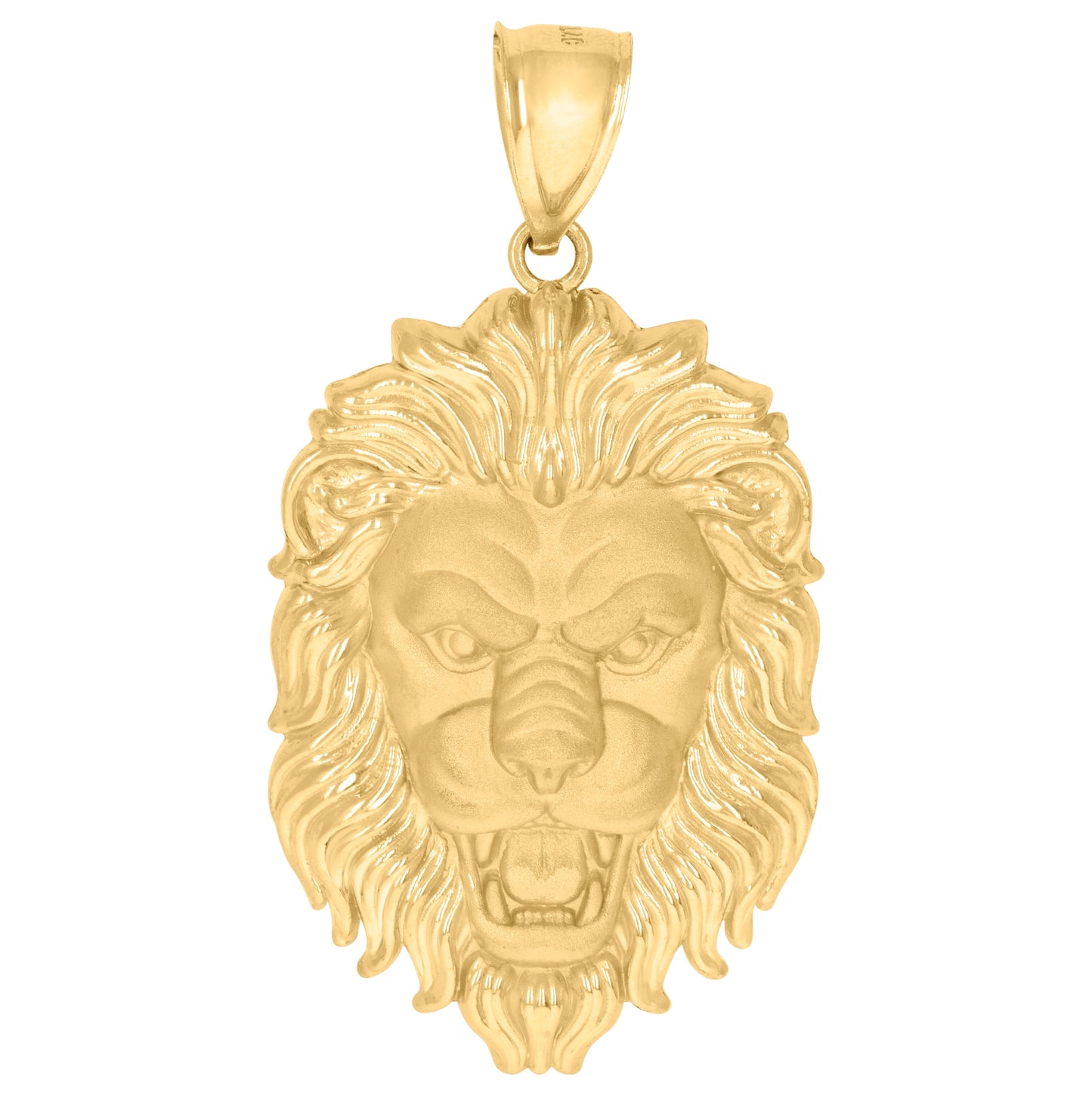 10K Yellow Gold Mens Leo/Lion Animal Zodiac Sign/Wildlife Charm Pendant