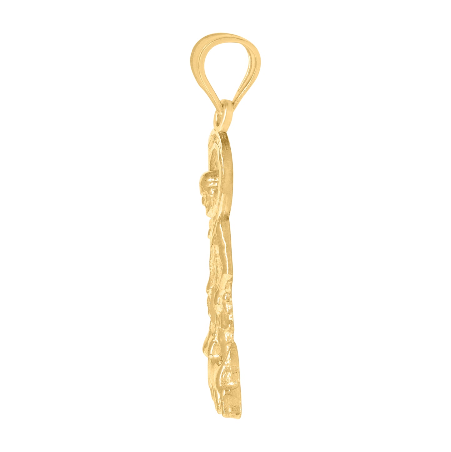 10K Yellow Gold Mens St. Lazarus Religious Charm Pendant