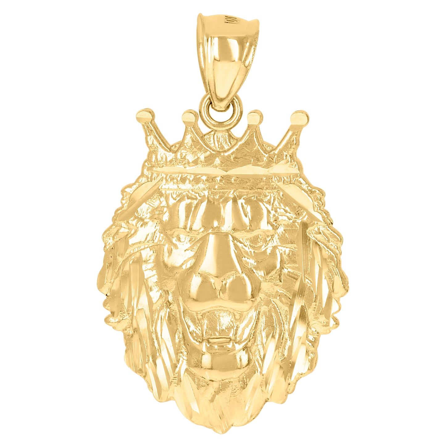 10K Yellow Gold Mens Leo/Lion Animal Zodiac Sign/Wildlife Charm Pendant