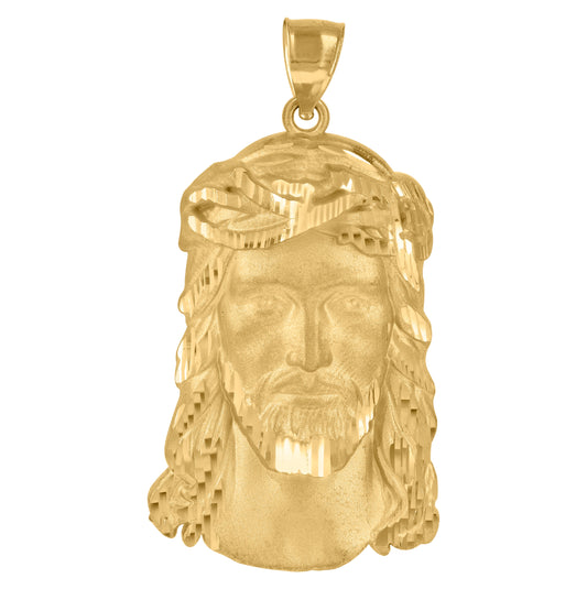 10K Yellow Gold Mens Jesus Religious Charm Pendant