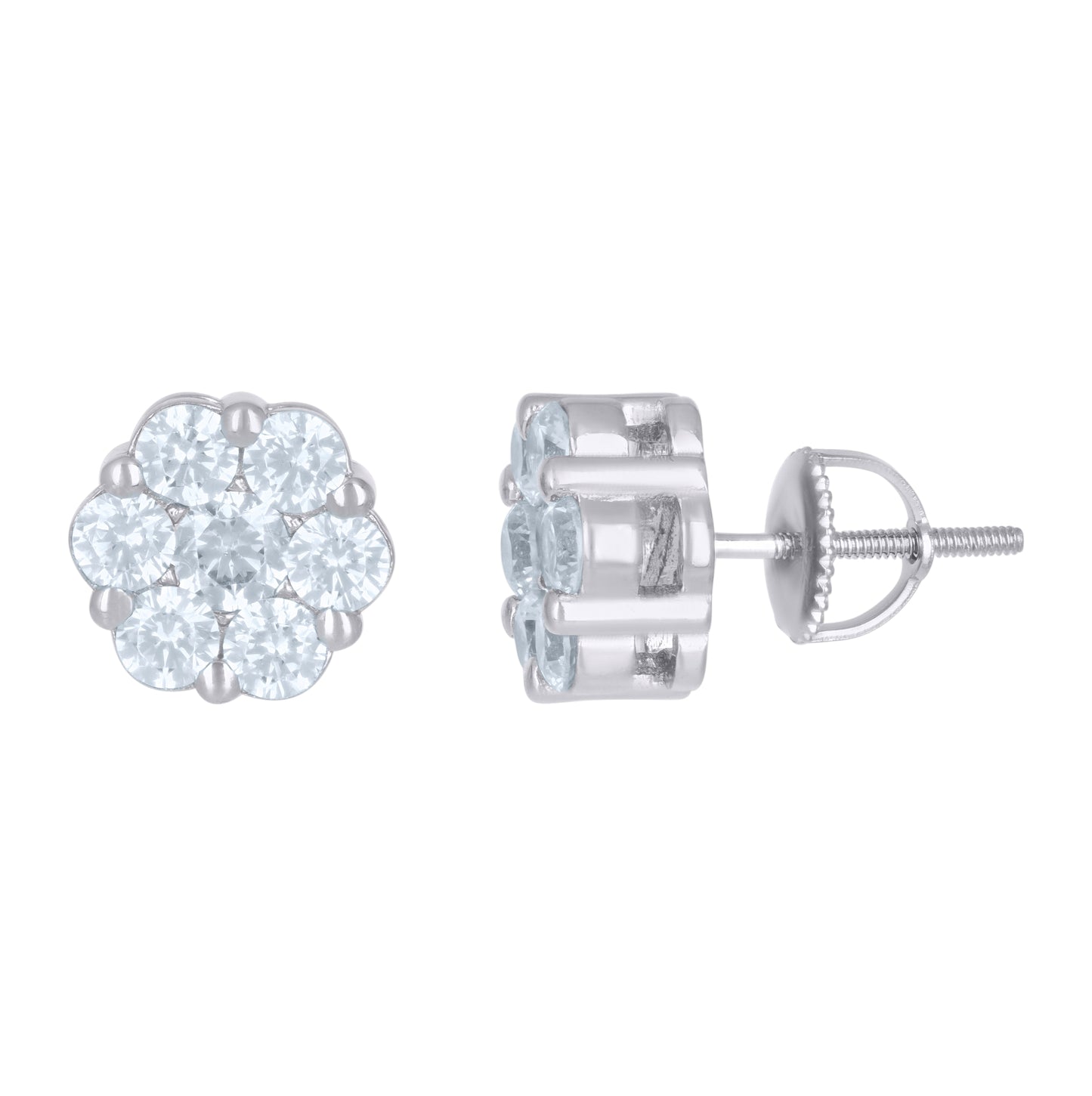 Sterling Silver Or Yellow-tone Womens Cubic-Zirconia Fashion Stud Earrings