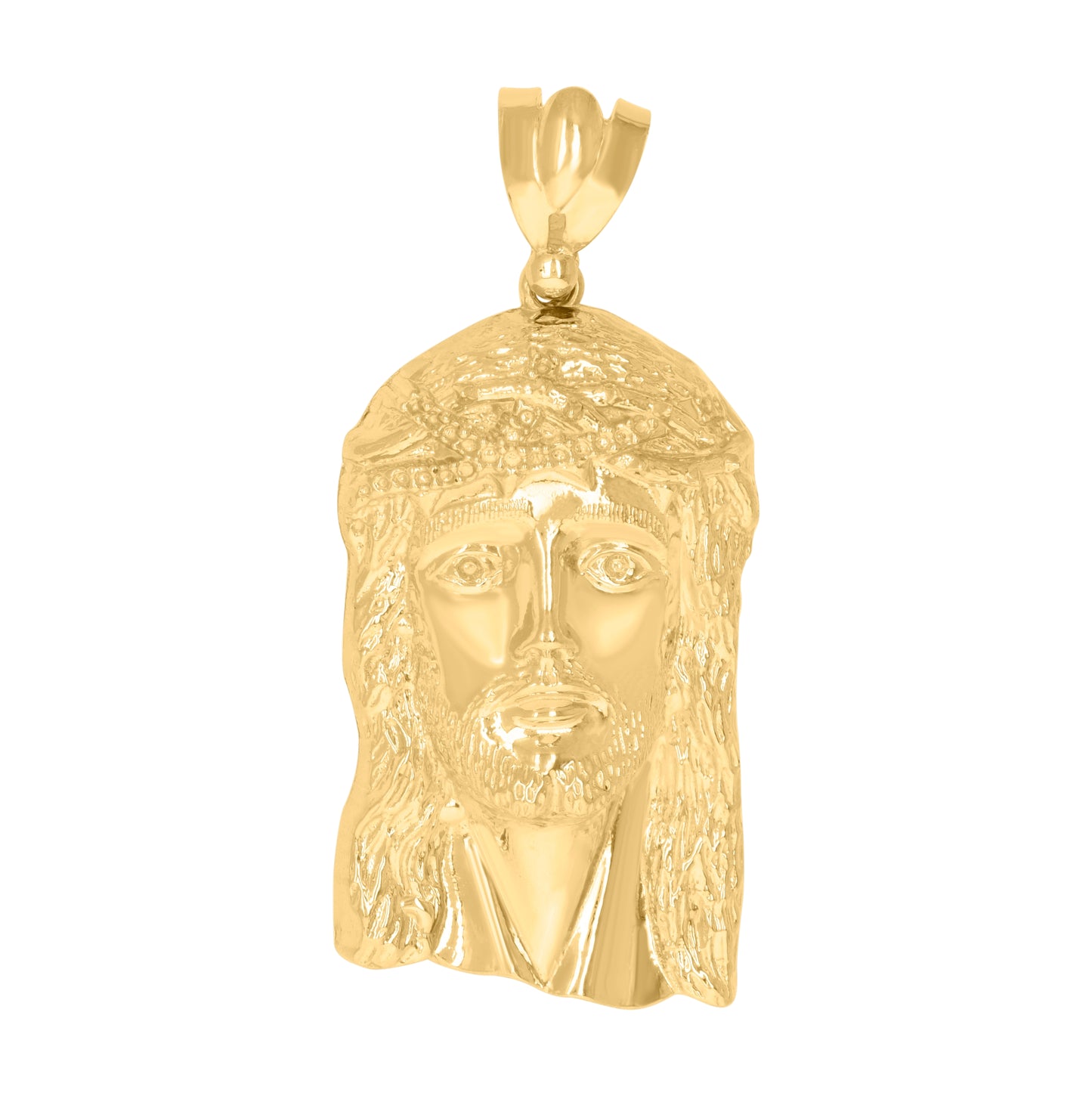 10K Yellow Gold Mens Jesus Religious Charm Pendant