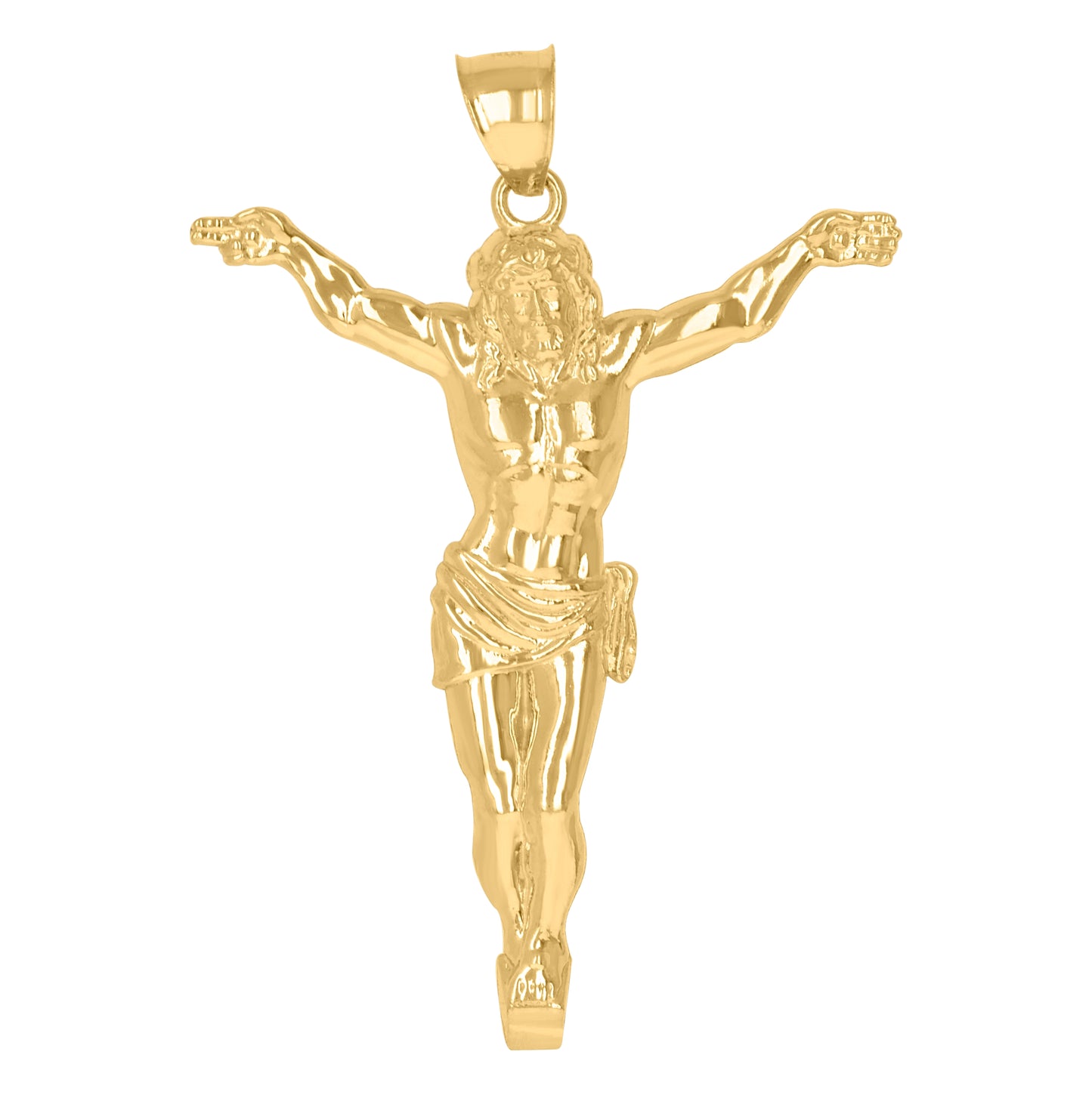 10K Yellow Gold Mens Jesus Religious Charm Pendant