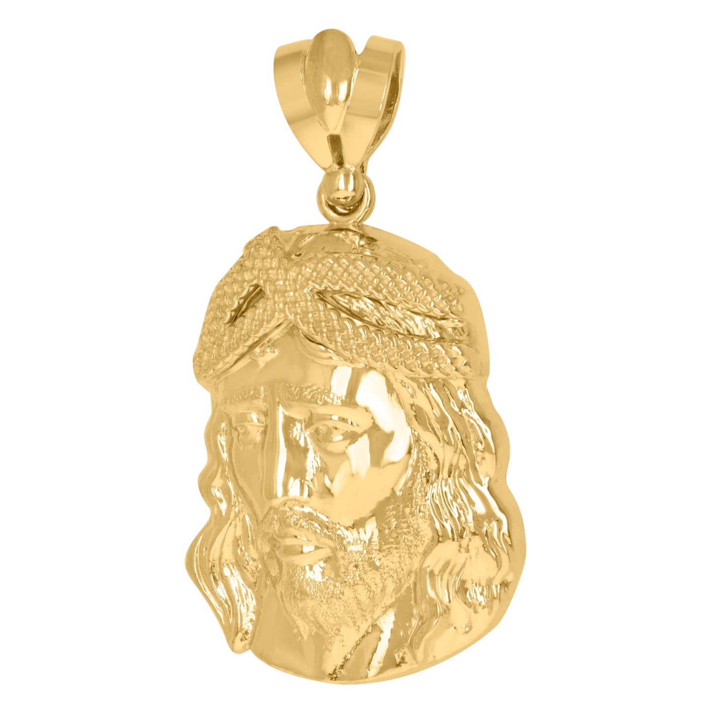 10K Yellow Gold Mens Jesus Religious Charm Pendant