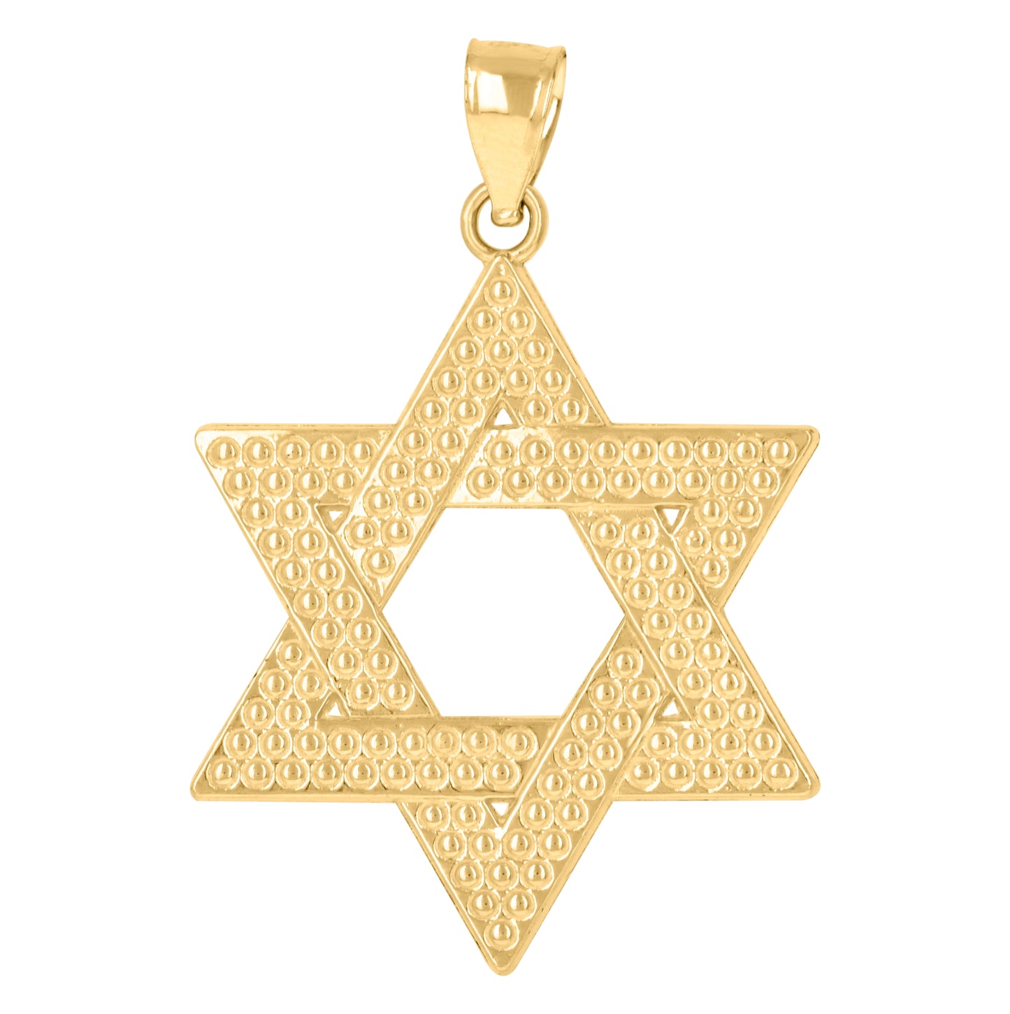 10K Yellow Gold Mens Star Of David Religious Symbol Charm Pendant