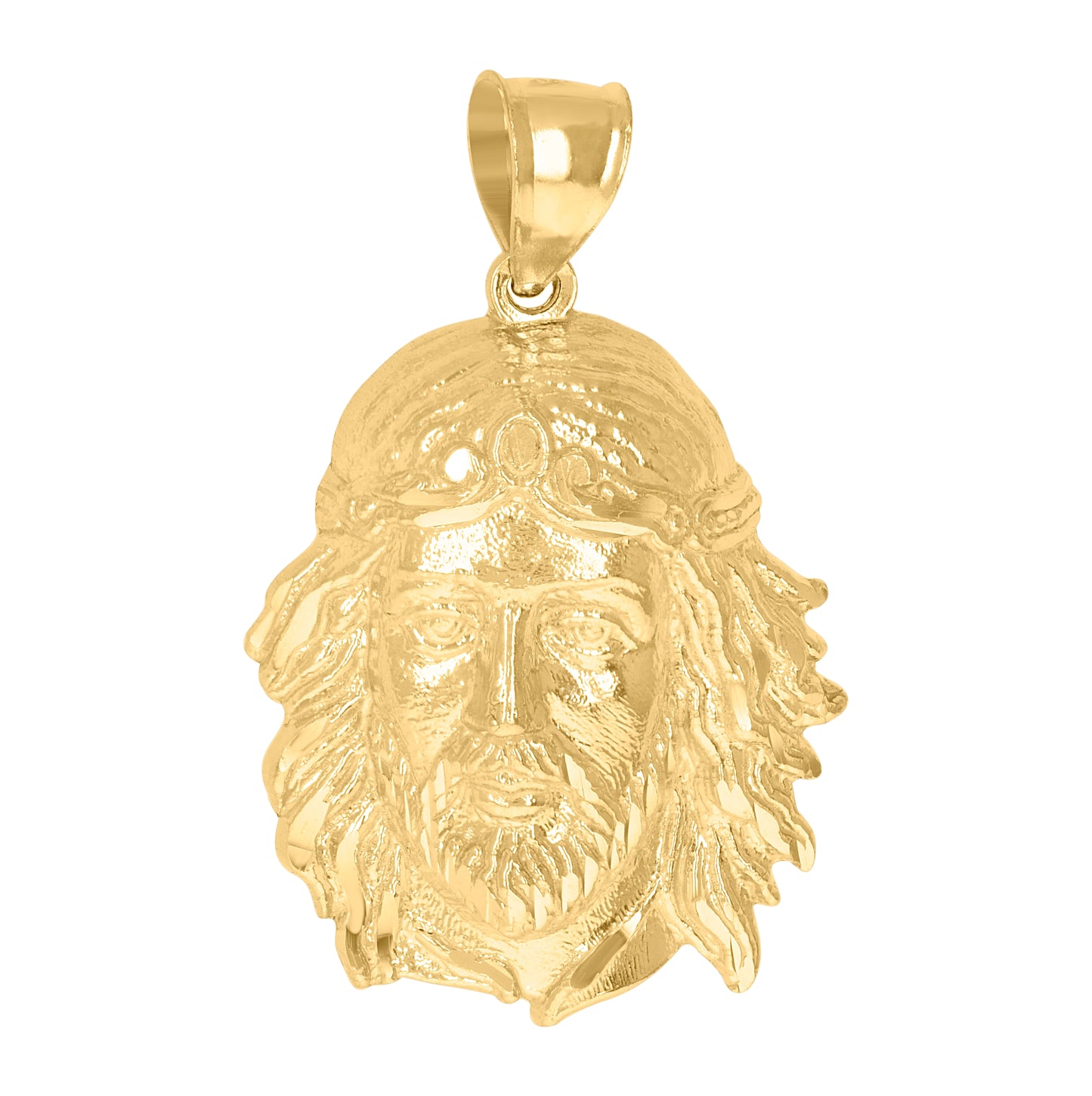 10K Yellow Gold Mens Jesus Religious Charm Pendant