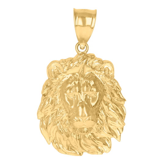 10K Yellow Gold Mens Zodiac Sign Leo Lion Charm Pendant