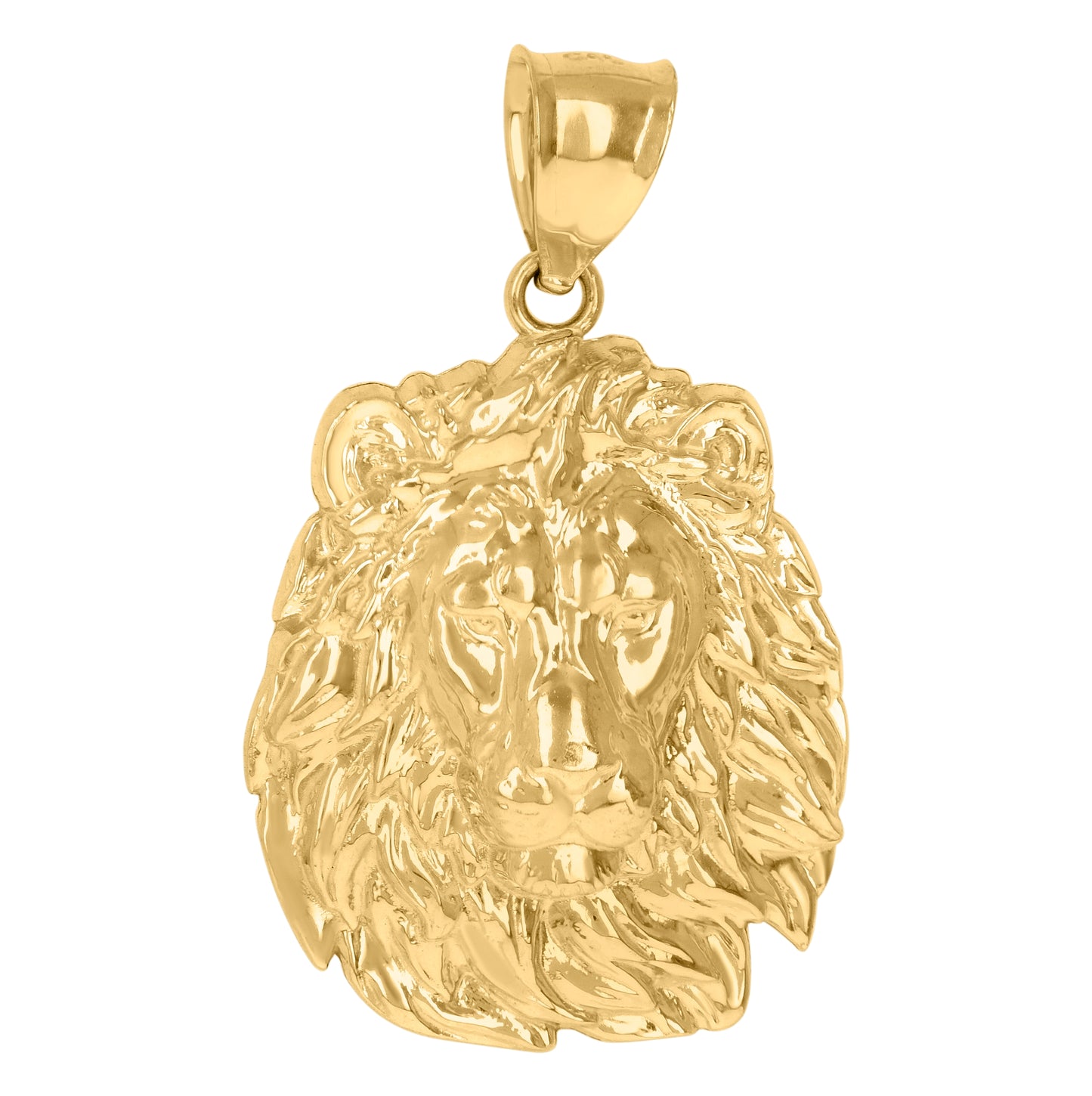 10K Yellow Gold Mens Zodiac Sign Leo Lion Charm Pendant