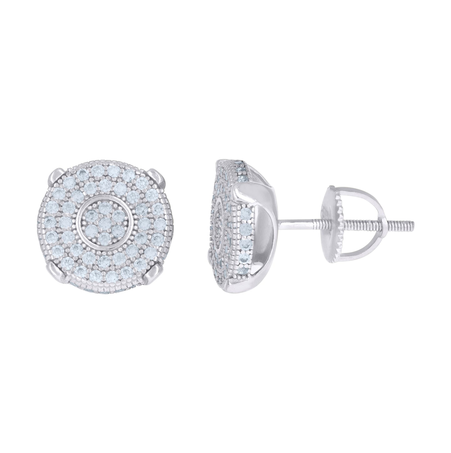 Sterling Silver Or Yellow-Tone Mens Cubic-Zirconia Fashion Stud Earrings