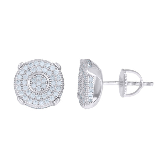 Sterling Silver Or Yellow-Tone Mens Cubic-Zirconia Fashion Stud Earrings
