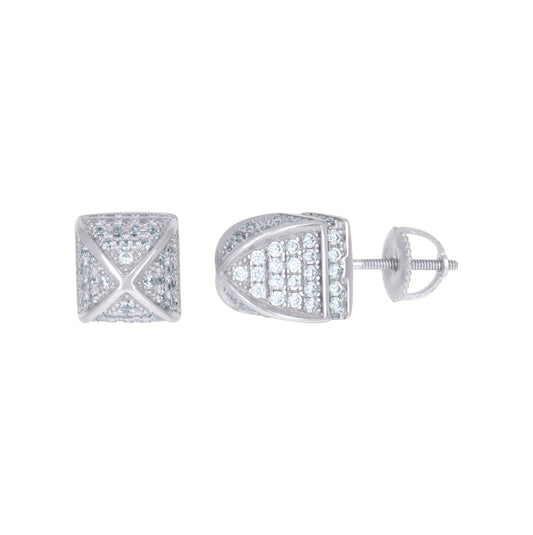 Sterling Silver Or Yellow-Tone Mens Cubic-Zirconia Fashion Stud Earrings