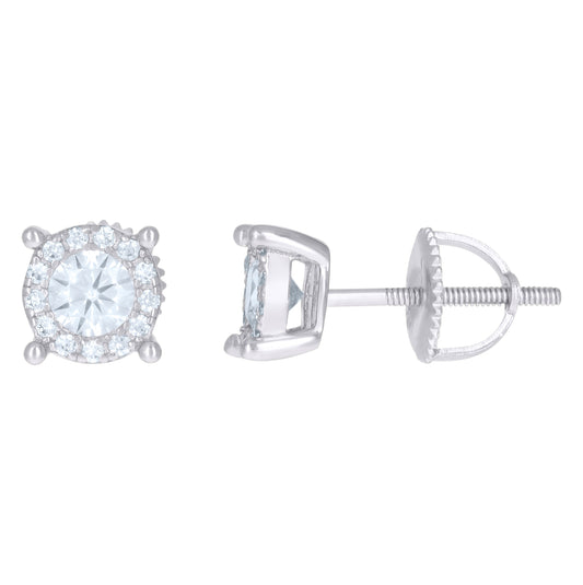 Sterling Silver Or Yellow-Tone Mens Cubic-Zirconia Fashion Stud Earrings