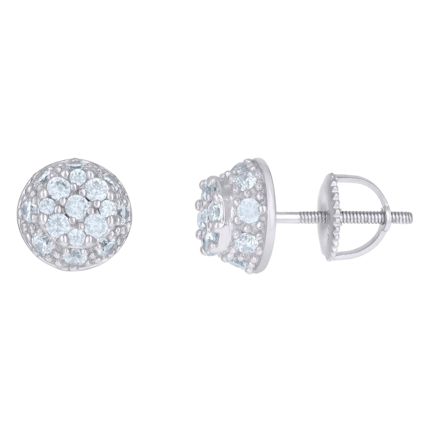 Sterling Silver Or Yellow-Tone Mens Cubic-Zirconia Fashion Stud Earrings