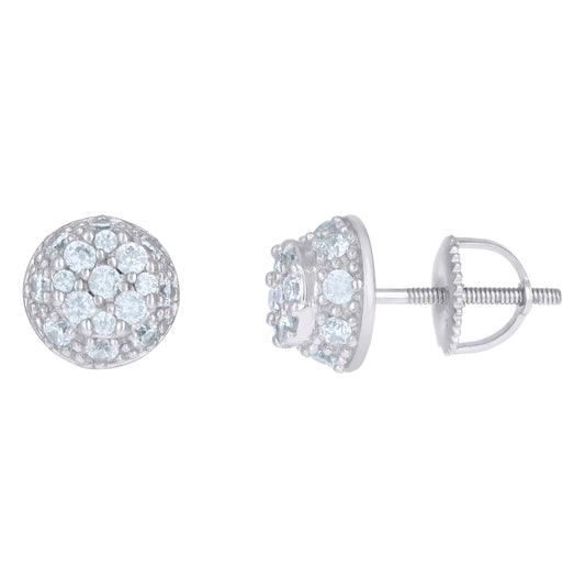 Sterling Silver Or Yellow-Tone Mens Cubic-Zirconia Fashion Stud Earrings