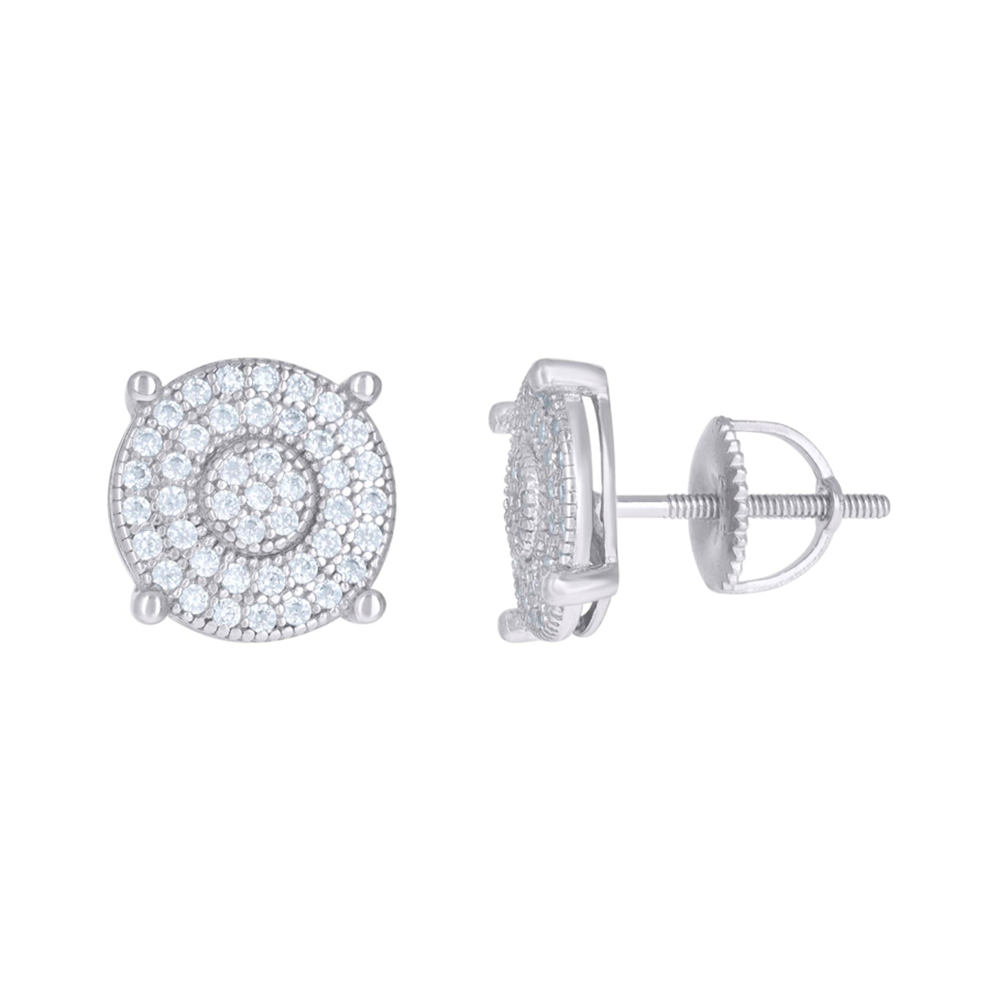 Sterling Silver Or Yellow-Tone Mens Cubic-Zirconia Fashion Stud Earrings