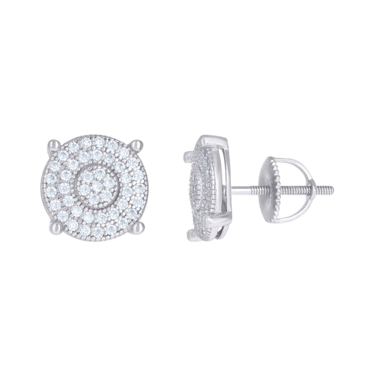 Sterling Silver Or Yellow-Tone Mens Cubic-Zirconia Fashion Stud Earrings