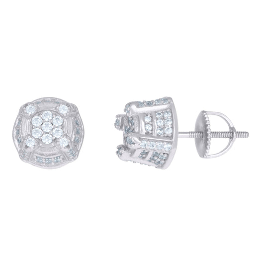 Sterling Silver Or Yellow-Tone Mens Cubic-Zirconia Fashion Stud Earrings