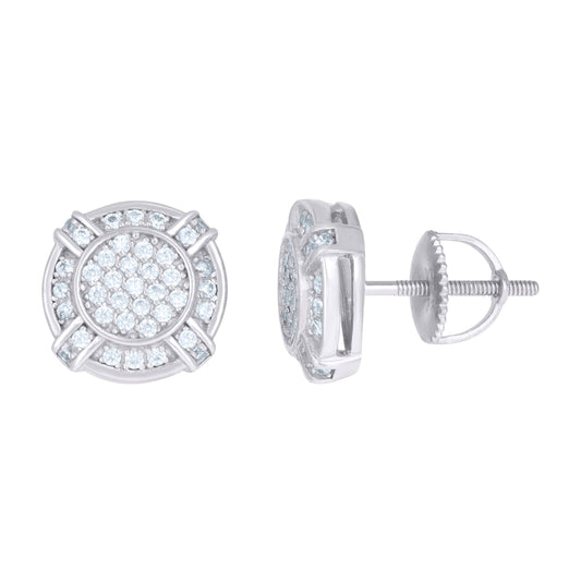 Sterling Silver Or Yellow-Tone Mens Cubic-Zirconia Fashion Stud Earrings