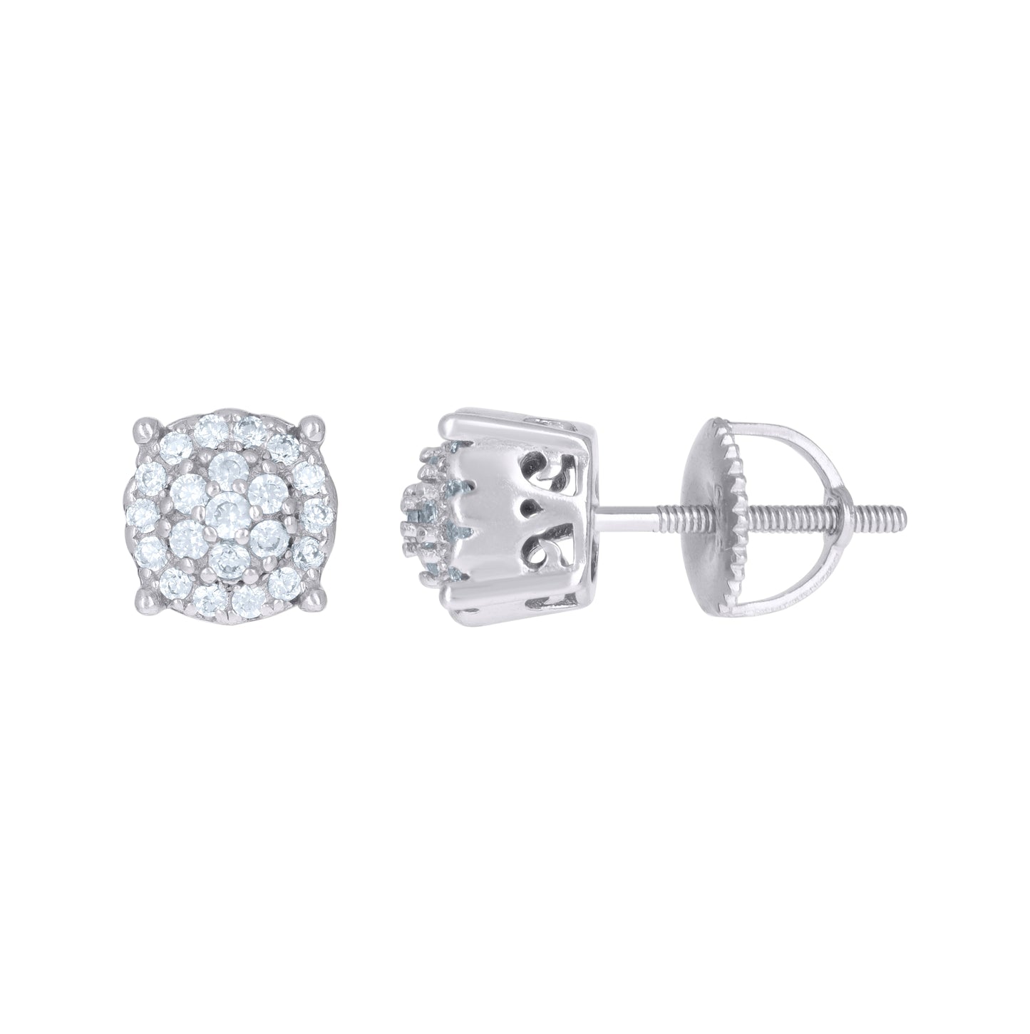 Sterling Silver Or Yellow-Tone Mens Cubic-Zirconia Fashion Stud Earrings