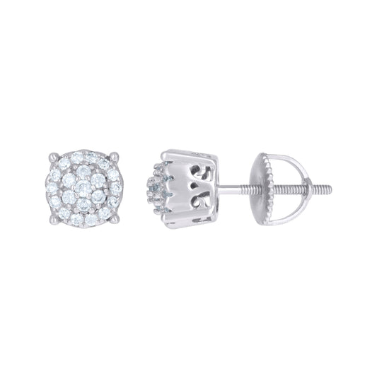 Sterling Silver Or Yellow-Tone Mens Cubic-Zirconia Fashion Stud Earrings
