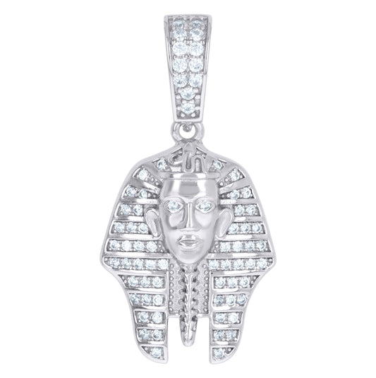 Sterling Silver Mens Cubic-Zirconia Egyptian Pharaoh Fashion Charm Pendant